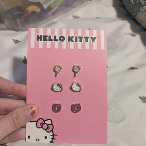Hello Kitty Pink and Yellow Earring Collection